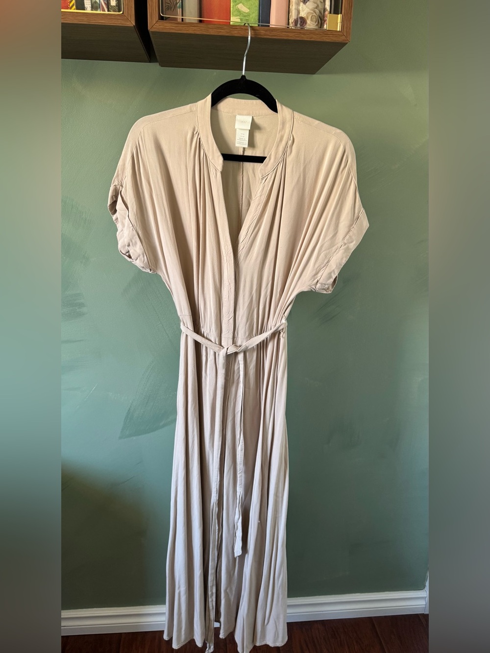 Kakhi Maxi Dress with Waist Tie